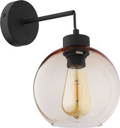 Kinkiet szklany Loft 1 x E27 szklana kula bursztynowa