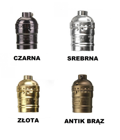 Oprawka dekoracyjna EKO E27 do lamp retro Czarna ON/OFF