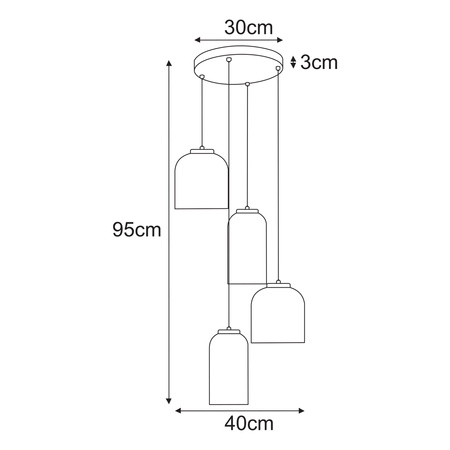 Lampa wisząca z różnymi kloszami K-5637 z serii INGA