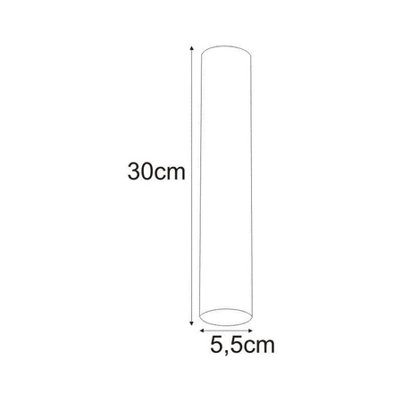 Długi downlight natynkowy 30cm GU10 do kuchni K-4406 z serii MILE BLACK