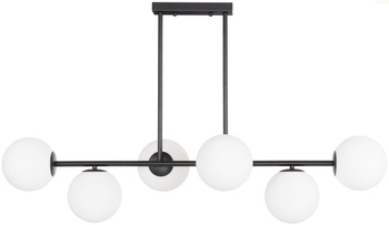Lampa sufitowa Milano czarna 6xE14 mleczne kule EP1C21