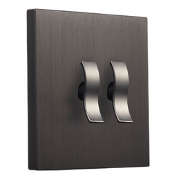 Włącznik podtynkowy podwójny / schodowy TOGGLICA WAVE kwadratowy BRĄZ SZCZOTKOWANY