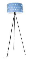 Lampa podłogowa NEPTUN z niebieskim abażurem w gwiazdki