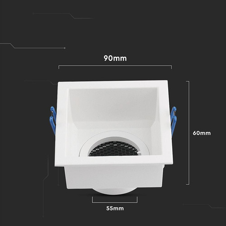 Oczko V-TAC GU10 Hoyne Comb Aluminium Kwadrat Białe VT-9001SQ