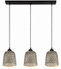 Lampa wisząca 3xE27 potrójna listwa czarna 