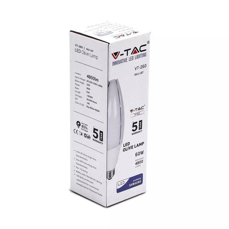 Żarówka LED do latarni SAMSUNG CHIP 60W E40 4000K 4800lm