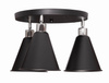 Lampa sufitowa plafon 3 klosze Stożek czarny