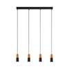 Lampa wisząca ELIT BLACK/WOOD 4xGU10