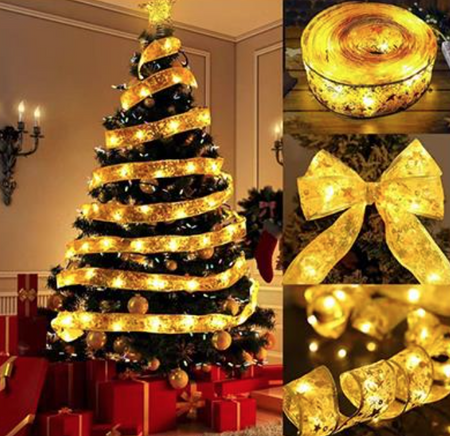 Łańcuch świetlny Wstążka Led ozdoba choinkowa 3xAA 2700K 5m