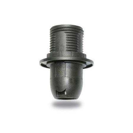 Oprawka E14 Czarna z kołnierzem tworzywo ELEKTRO