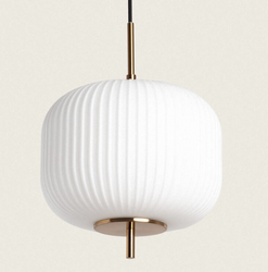 Lampa Wisząca z Metalu i Szkła Beca biała złota