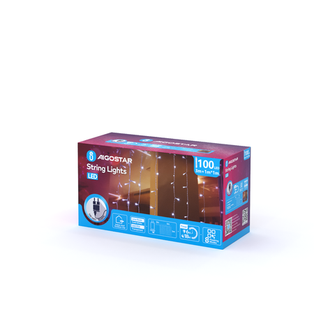 Kurtynka świetlna 100 LED barwa zimna 6500k IP44 1mx1m