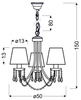 Lampa wisząca chromowa / beżowa żyrandol 3x40W Ruti Candellux 33-58713