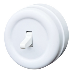 Włącznik pojedynczy schodowy natynkowy  biały Loftica Art