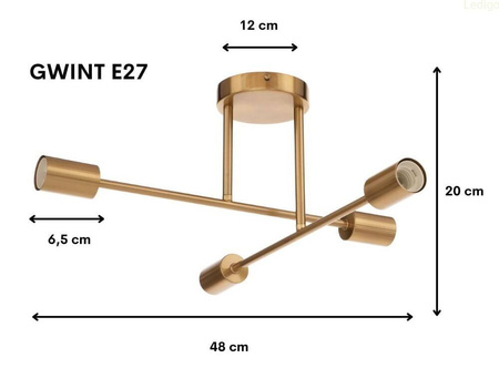 Lampa sufitowa Multi Patyczak złota 4xE27