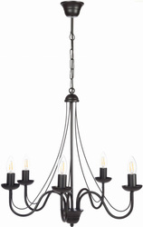 Lampa wisząca żyrandol świecznikowy czarny Baron 5xE14