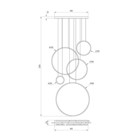 Lampa wisząca Saturno Gold 100W LED mezzanine