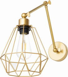 Kinkiet regulowany metalowy złoty diament