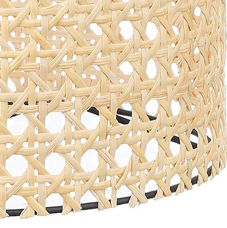 Lampa podwójna listwa czarna abażur rattan