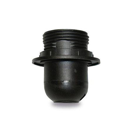 Oprawka E27 Czarna z kołnierzem tworzywo ELEKTRO