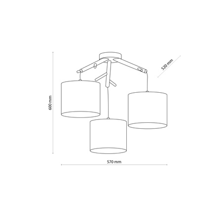 Lampa wisząca ALBERO Linen 3xE27