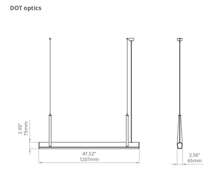 Kluś Lampa wisząca LED Tulip TU BEAM ZW L=1207mm, DOT, 17W, 4000K, DALI, SREBRNY