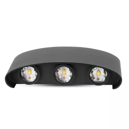 Oprawa Ścienna Góra Dół V-TAC 6W LED Czarna IP54 VT-846 3000K 630lm