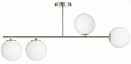 Lampa sufitowa Milano srebrna 4xE14 mleczne kule