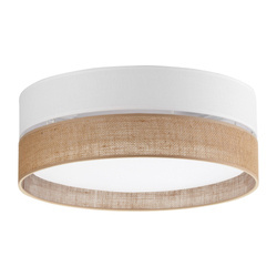 Nowoczesna lampa sufitowa Linobianco juta biała 3xE27