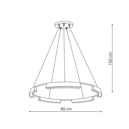 Light prestige Tura 1 wisząca 80cm czarna LP-9786/1P 80cm BK