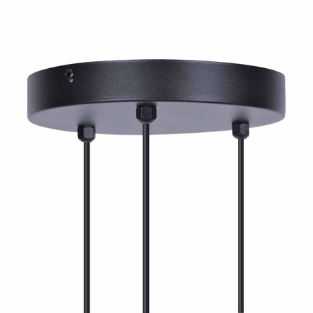 Czarna lampa wisząca na okrągłej podsufitce K-4932 z serii FALCON