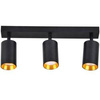 Lampa ścienno-sufitowa MARIBEL 3 GU10 czarno-złota + czarne pierścienie