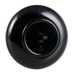 Włącznik dzwonkowy podtynkowy czarny z ramką Retro