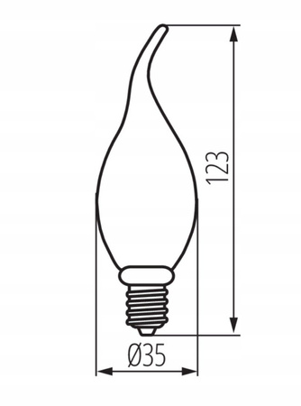 Żarówka dekoracyjna LED spirala E14 2,5W płomyk bardzo ciepła 1800K