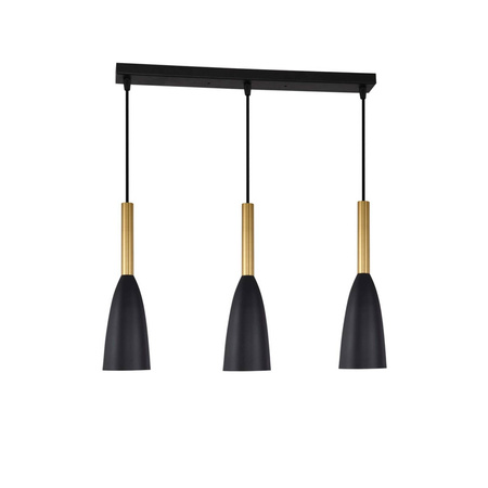 Solin 3 lampa wisząca linia czarno/złota LP-181/3L BK/GD