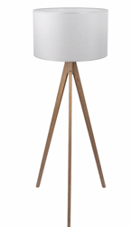 Lampa podłogowa drewniana Trójnóg biała Treviso