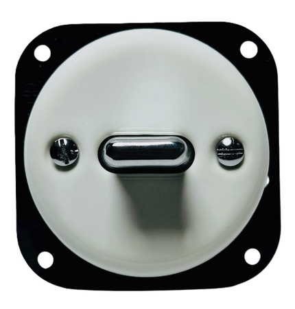 Włącznik ceramiczny podtynkowy krzyżowy Toogle biały / srebrny