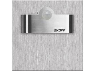 Oprawa schodowa z czujnikiem ruchu i zmierzchu Tango Short LED PIR 120 Skoff 2,4W 230V AC szlif inox b. niebieska