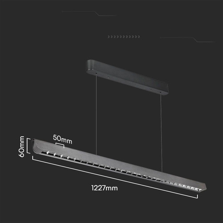Oprawa V-TAC LED Linear SAMSUNG CHIP LIFUD Driver 36W 60st CCT Zwieszana 120cm Szary MAT VT-7-36 3000K-4000K-6400K 2880lm 5 Lat Gwarancji