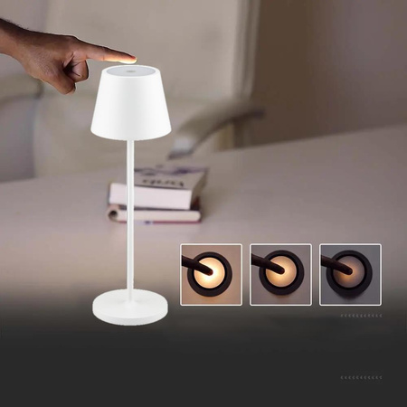 Lampka Biurkowa Nocna V-TAC 1,5W LED Ładowanie Ściemnianie IP54 Biała 