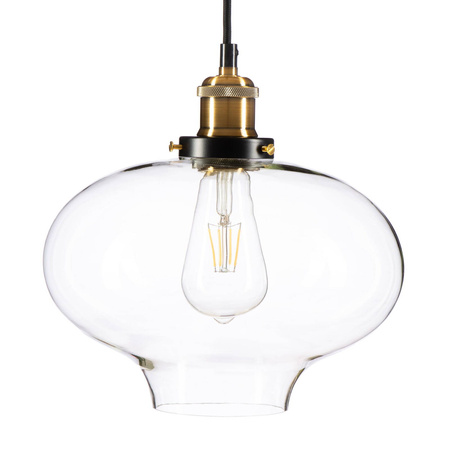 Lampa sufitowa wisząca szklana złota oprawa Cairo