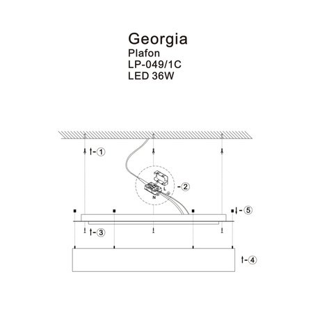 Georgia plafon czarny LP-049/1C BK