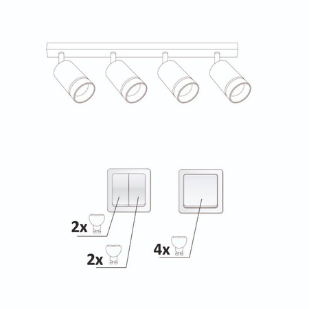 Lampa ścienno-sufitowa PARIS 4 GU10 Czarna
