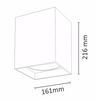 Oprawa sufitowa natynkowa E27 Downlight kwadrat czarna 21cm