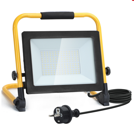 Naświetlacz Przenośny Halogen LED 100W na stojaku z uchwytem + kabel zasilający IP44 6500K