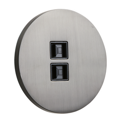 Gniazdo 2xRj45 podtynkowe okrągłe metalowe TOGGLICA ROUND grafit szczotkowany