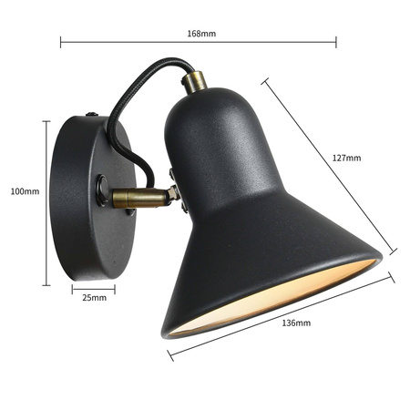 Astama kinkiet czarny LP-1122/1W BK