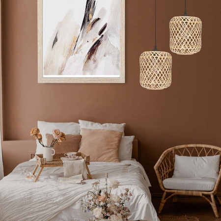 Lampa wisząca BOHO bambusowa czarna 25cm DMT248