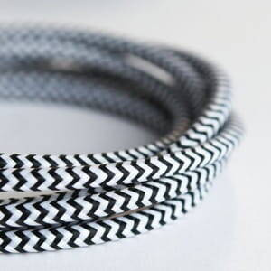 Przewód w oplocie kabel dekoracyjny ZEBRA 2x0,75