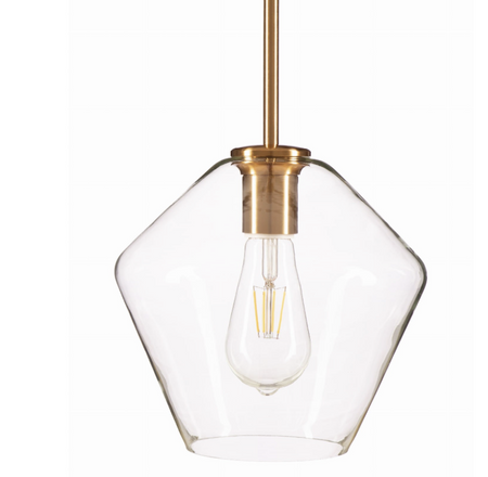 Lampa wisząca szklana przezroczystaa PARIS mała E27